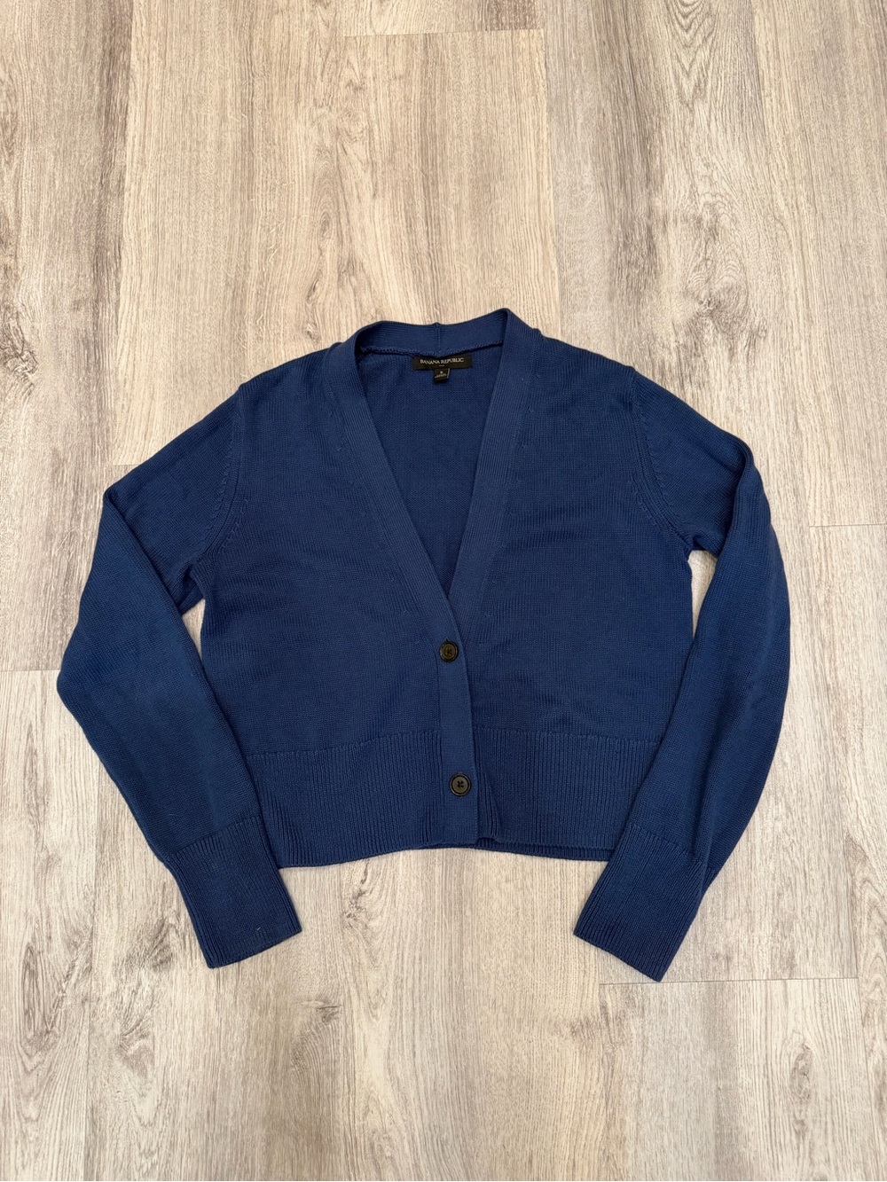 Banana Republic Blue Cropped Button Front Cardigan Small